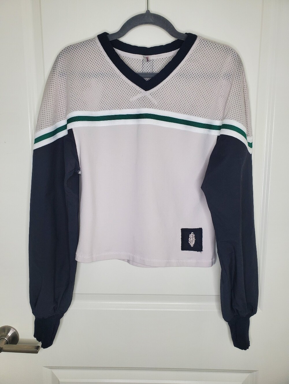 Free People Movement Lucky Draw Color Block Stripe Rugby Jersey Long Sleeve Top - Picture 5 of 11